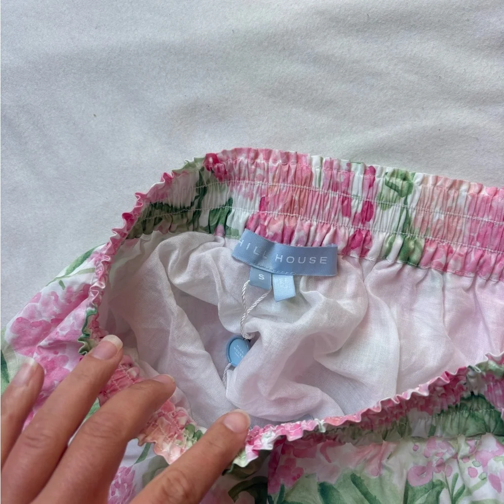 NWT Hill House Home Pink Hydrangea Tiered Ruffle Skirt